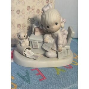 Precious Moments Praise The Lord Anyhow Girl Figurine1982 Jonathan &David E-9254